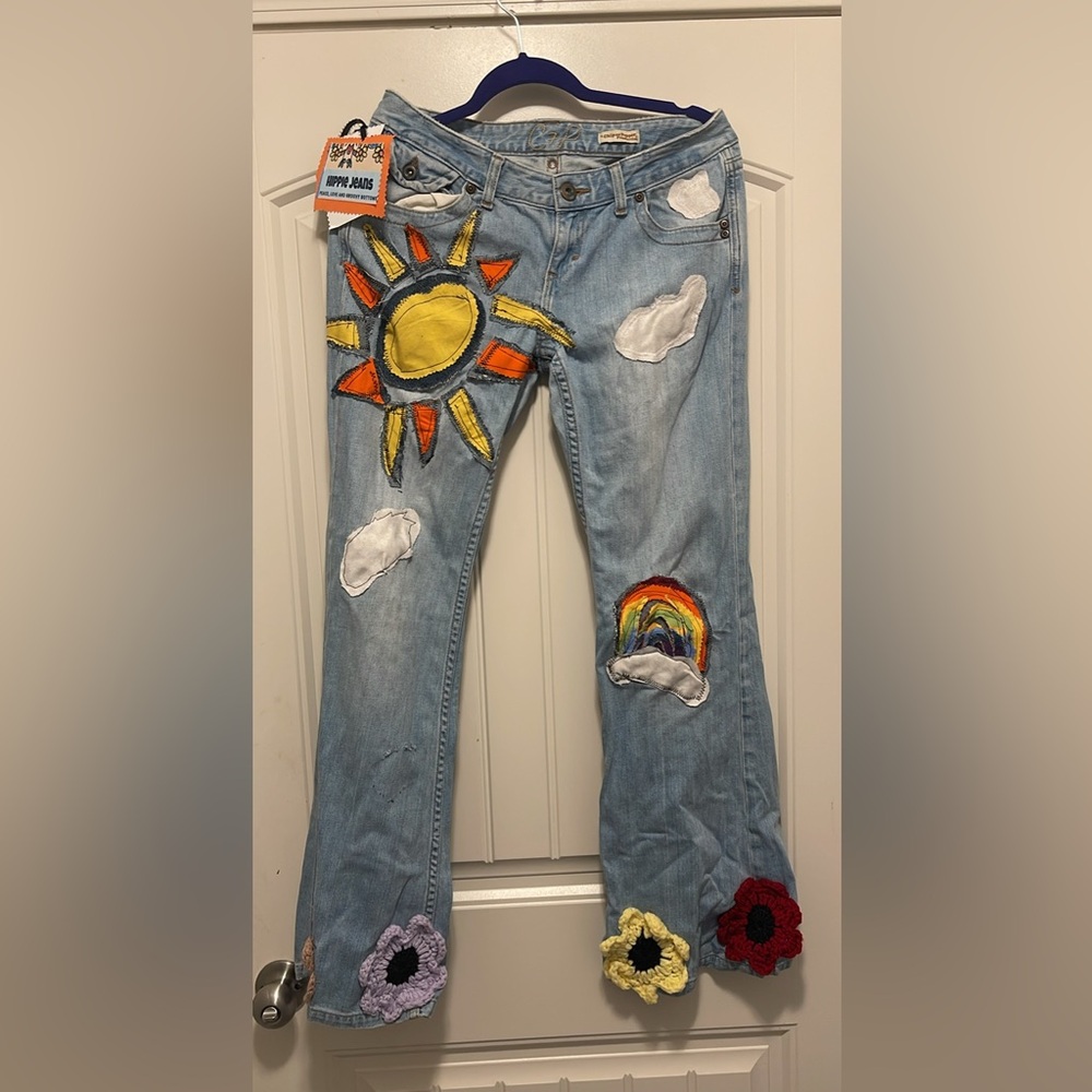 Colorful Embroidered Women's Jeans